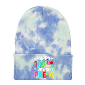 100th Day Of Prek School 100 Days Smarter Teacher Students Tie Dye 12in Knit Beanie