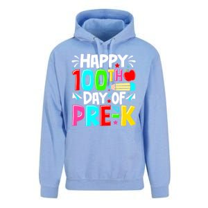 100th Day Of Prek School 100 Days Smarter Teacher Students Unisex Surf Hoodie