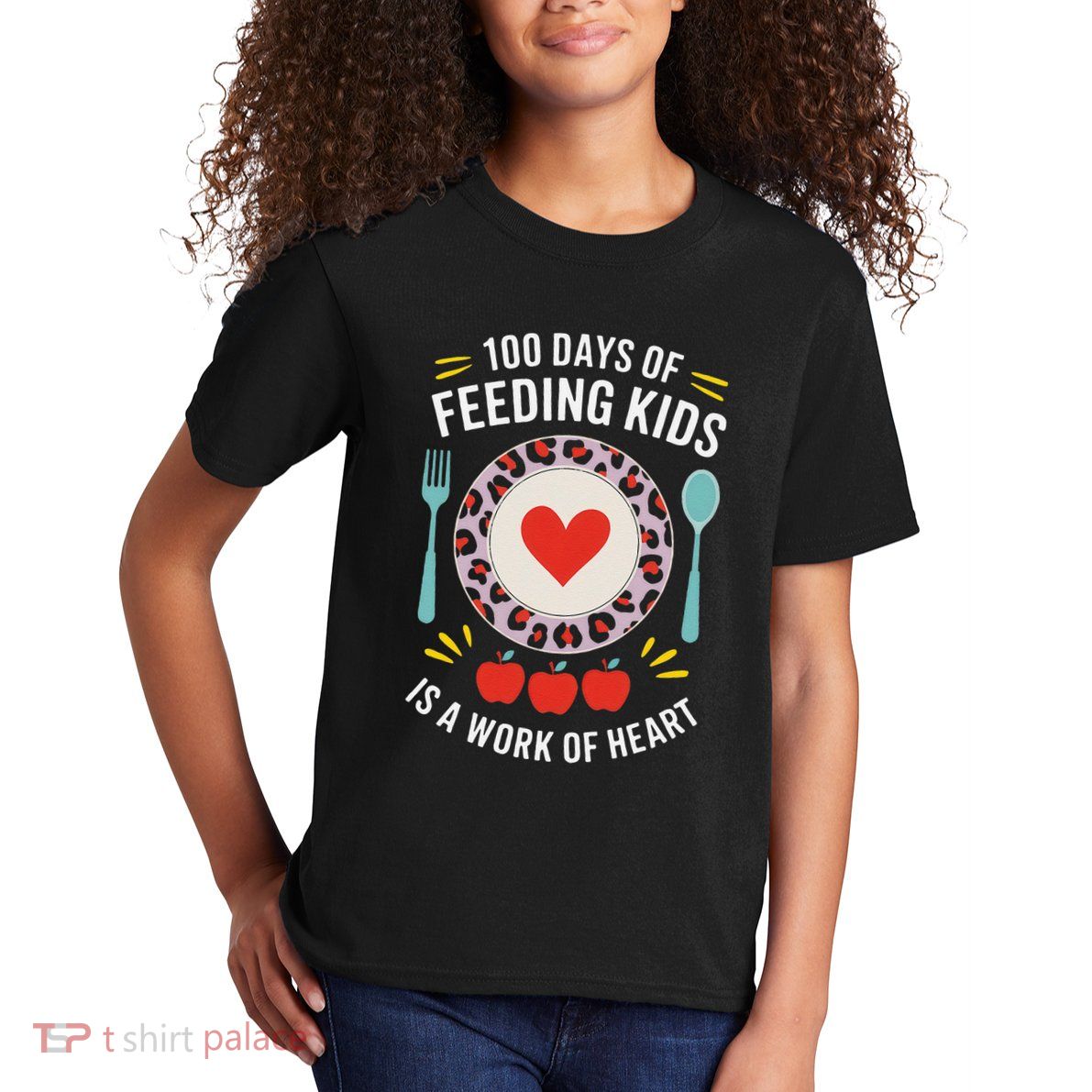 100 Days Of Feeding Is A Work Of Heart ChildrenS Daily Kids T-Shirt