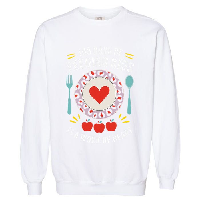 100 Days Of Feeding Is A Work Of Heart ChildrenS Daily Garment-Dyed Sweatshirt