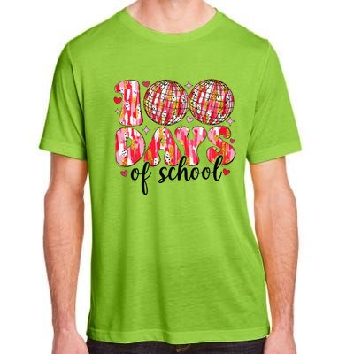 100 Days Of School Retro Disco Ball 100th Day Of School Adult ChromaSoft Performance T-Shirt