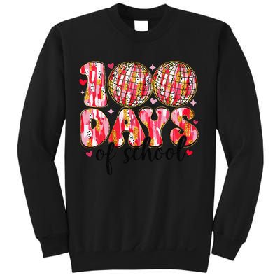 100 Days Of School Retro Disco Ball 100th Day Of School Sweatshirt