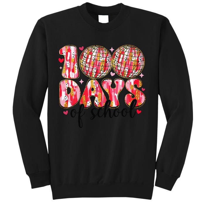 100 Days Of School Retro Disco Ball 100th Day Of School Sweatshirt