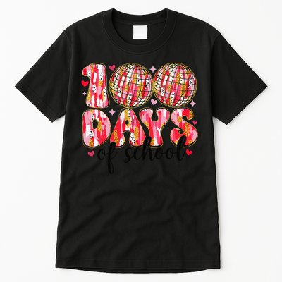 100 Days Of School Retro Disco Ball 100th Day Of School Tall T-Shirt