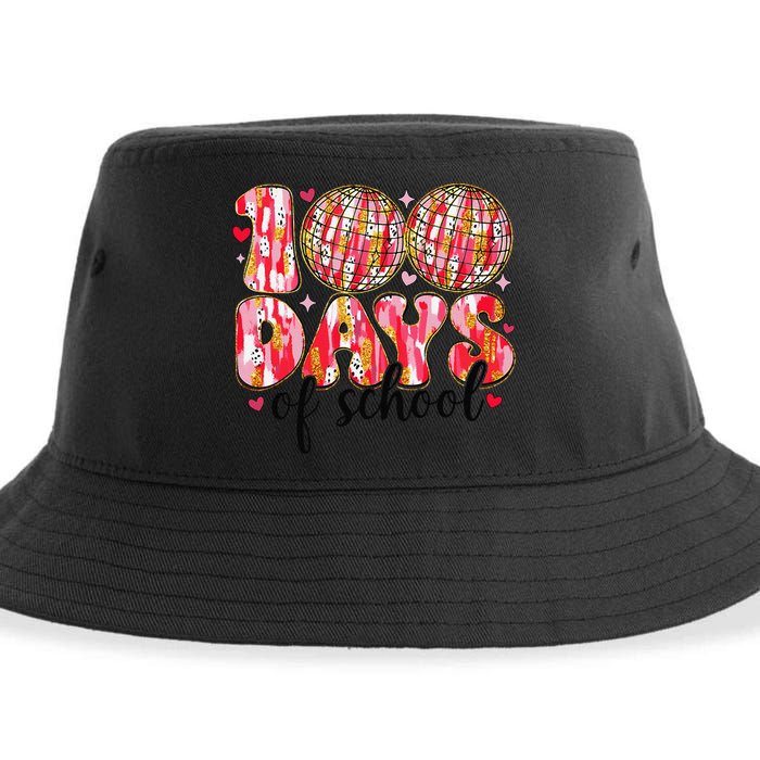 100 Days Of School Retro Disco Ball 100th Day Of School Sustainable Bucket Hat