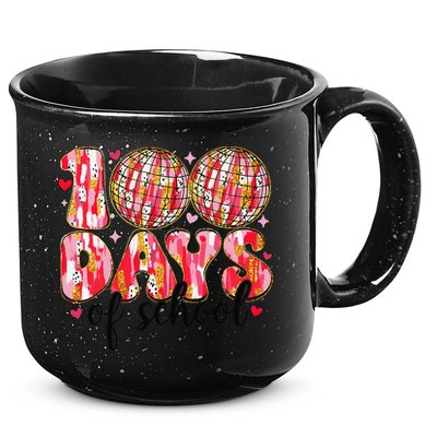 100 Days Of School Retro Disco Ball 100th Day Of School 15oz Campfire Ceramic Mug