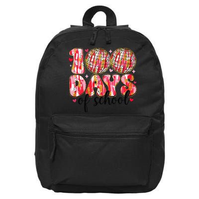 100 Days Of School Retro Disco Ball 100th Day Of School 16 in Basic Backpack