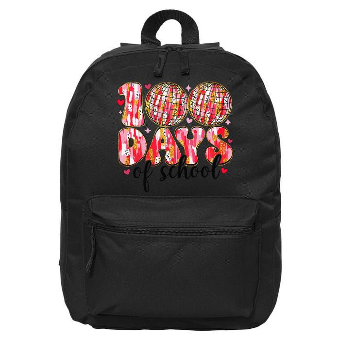100 Days Of School Retro Disco Ball 100th Day Of School 16 in Basic Backpack