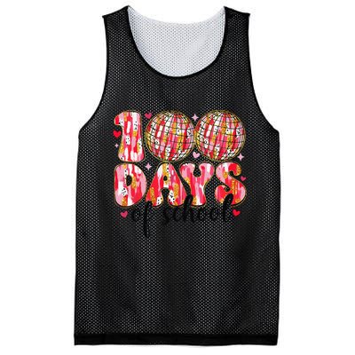 100 Days Of School Retro Disco Ball 100th Day Of School Mesh Reversible Basketball Jersey Tank