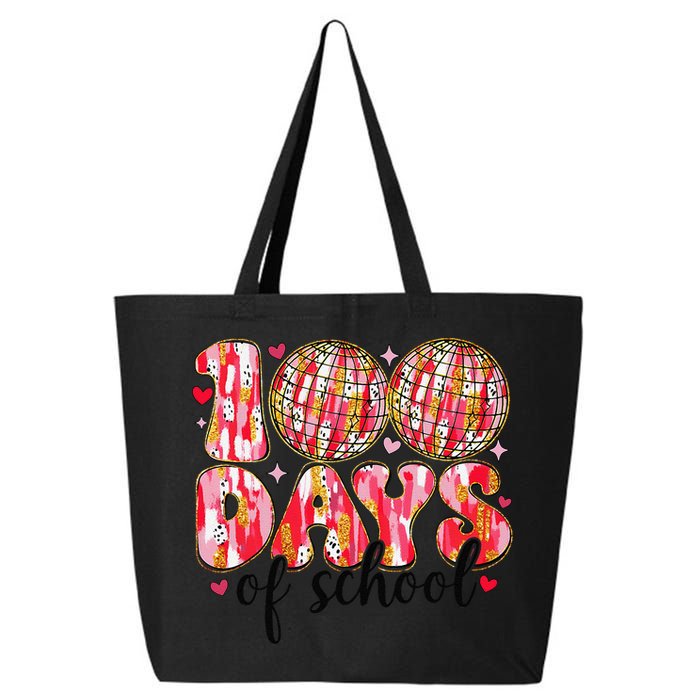 100 Days Of School Retro Disco Ball 100th Day Of School 25L Jumbo Tote