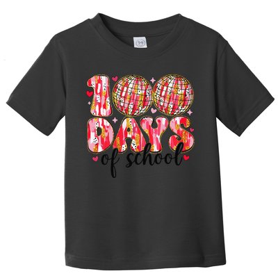 100 Days Of School Retro Disco Ball 100th Day Of School Toddler T-Shirt