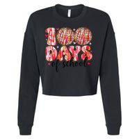 100 Days Of School Retro Disco Ball 100th Day Of School Cropped Pullover Crew