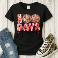 100 Days Of School Retro Disco Ball 100th Day Of School Womens T-Shirt