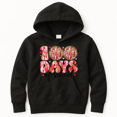 100 Days Of School Retro Disco Ball 100th Day Of School Kids Hoodie