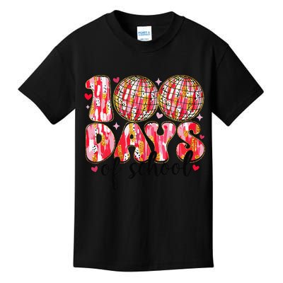 100 Days Of School Retro Disco Ball 100th Day Of School Kids T-Shirt