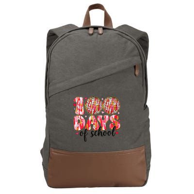 100 Days Of School Retro Disco Ball 100th Day Of School Cotton Canvas Backpack