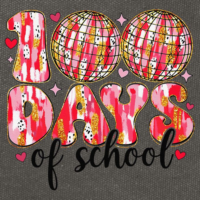 100 Days Of School Retro Disco Ball 100th Day Of School Cotton Canvas Backpack