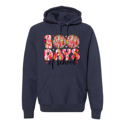 100 Days Of School Retro Disco Ball 100th Day Of School Premium Hoodie