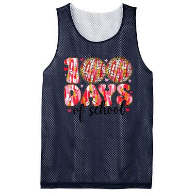 100 Days Of School Retro Disco Ball 100th Day Of School Mesh Reversible Basketball Jersey Tank