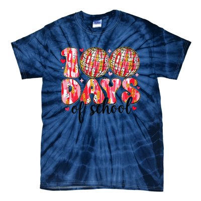 100 Days Of School Retro Disco Ball 100th Day Of School Tie-Dye T-Shirt