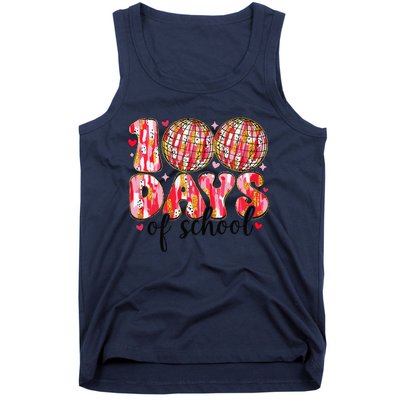 100 Days Of School Retro Disco Ball 100th Day Of School Tank Top