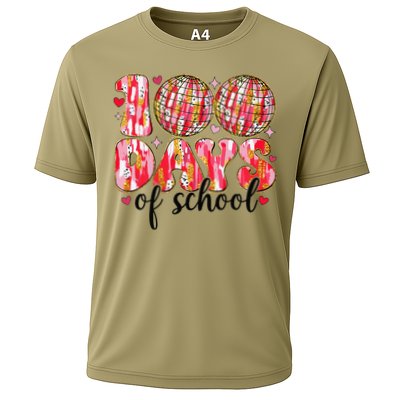 100 Days Of School Retro Disco Ball 100th Day Of School Cooling Performance Crew T-Shirt