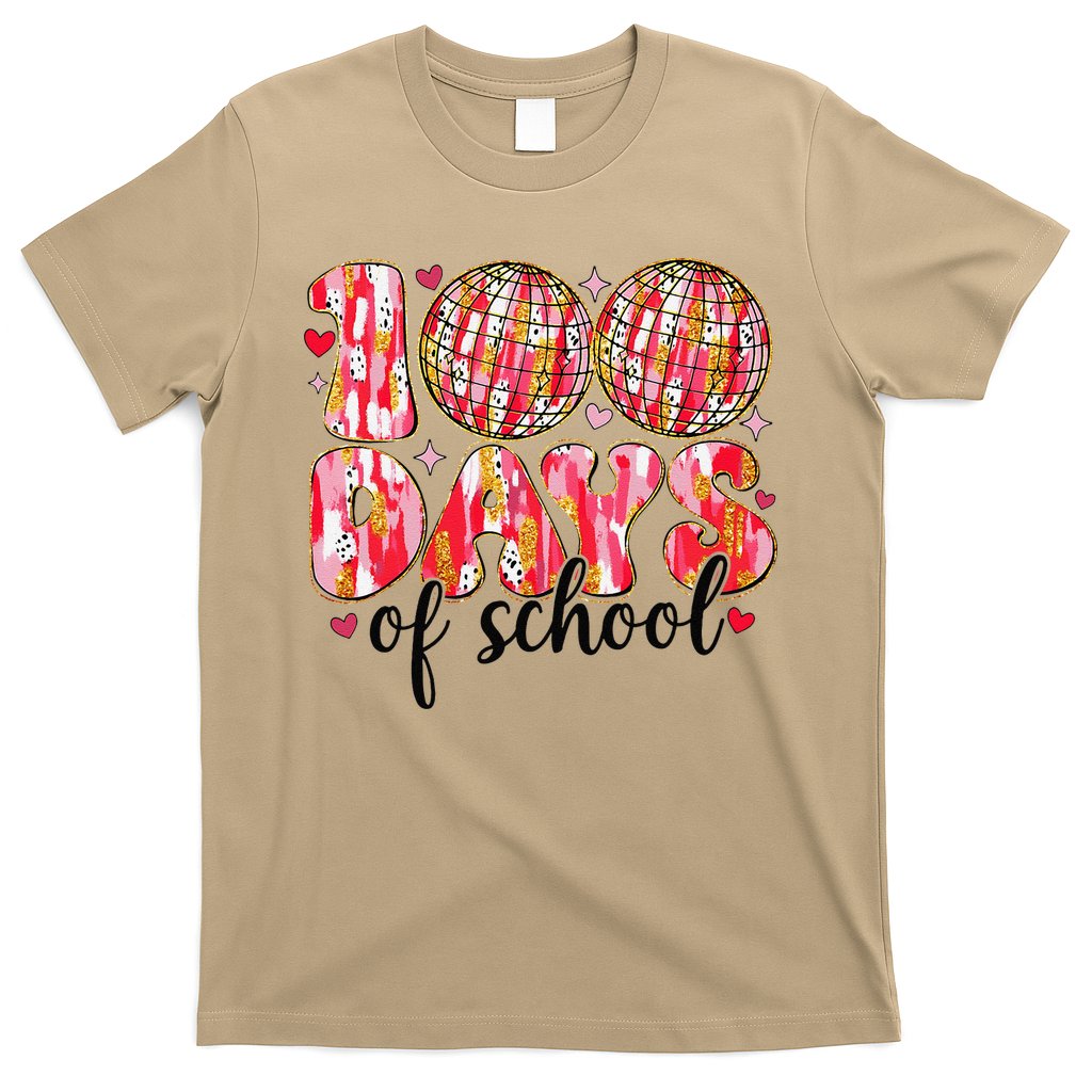 100 Days Of School Retro Disco Ball 100th Day Of School T-Shirt