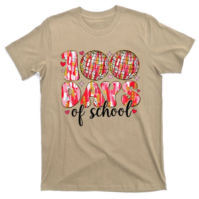 100 Days Of School Retro Disco Ball 100th Day Of School T-Shirt