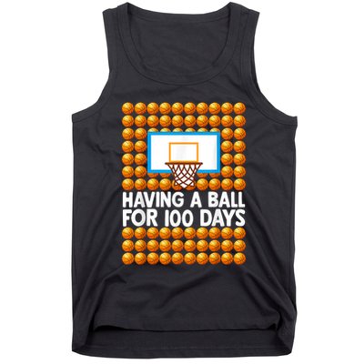 100 Days Of School Basketball 100th Day Balls Tank Top