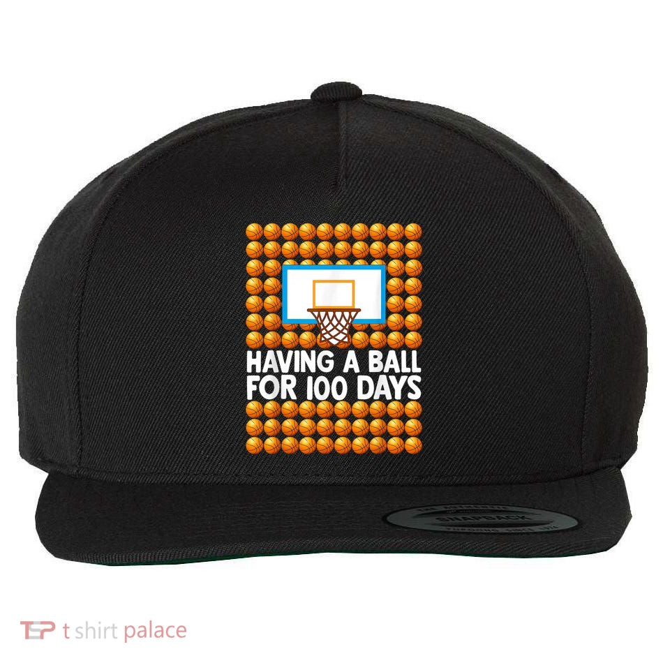 100 Days Of School Basketball 100th Day Balls Wool Snapback Cap