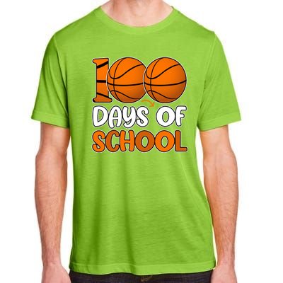 100 Days Of School Basketball Fan Cute Adult ChromaSoft Performance T-Shirt