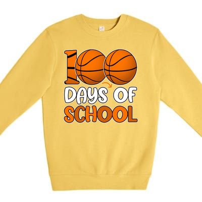 100 Days Of School Basketball Fan Cute Premium Crewneck Sweatshirt