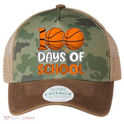 100 Days Of School Basketball Fan Cute Legacy Tie Dye Trucker Hat