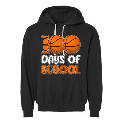 100 Days Of School Basketball Fan Cute Garment-Dyed Fleece Hoodie