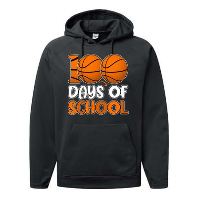 100 Days Of School Basketball Fan Cute Performance Fleece Hoodie