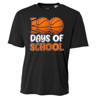 100 Days Of School Basketball Fan Cute Cooling Performance Crew T-Shirt