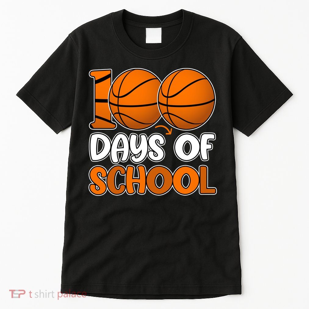 100 Days Of School Basketball Fan Cute Tall T-Shirt