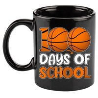 100 Days Of School Basketball Fan Cute 11oz C Handle Ceramic Mug