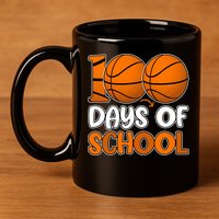 100 Days Of School Basketball Fan Cute 11oz C Handle Ceramic Mug