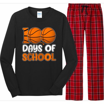 100 Days Of School Basketball Fan Cute Long Sleeve Pajama Set