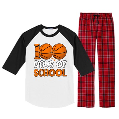 100 Days Of School Basketball Fan Cute Raglan Sleeve Pajama Set