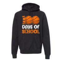 100 Days Of School Basketball Fan Cute Premium Hoodie