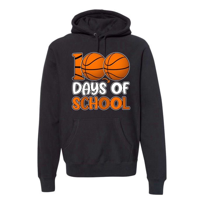 100 Days Of School Basketball Fan Cute Premium Hoodie