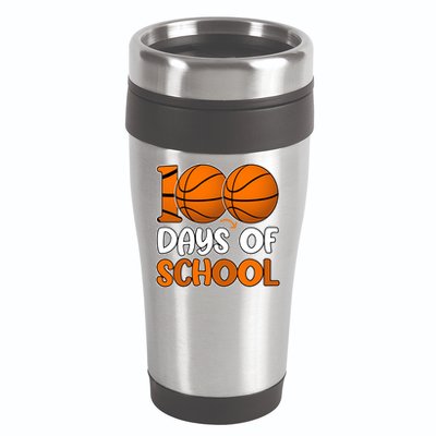 100 Days Of School Basketball Fan Cute 16oz Travel Tumbler