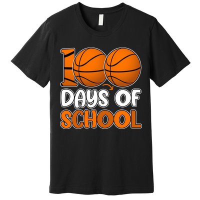 100 Days Of School Basketball Fan Cute Premium T-Shirt