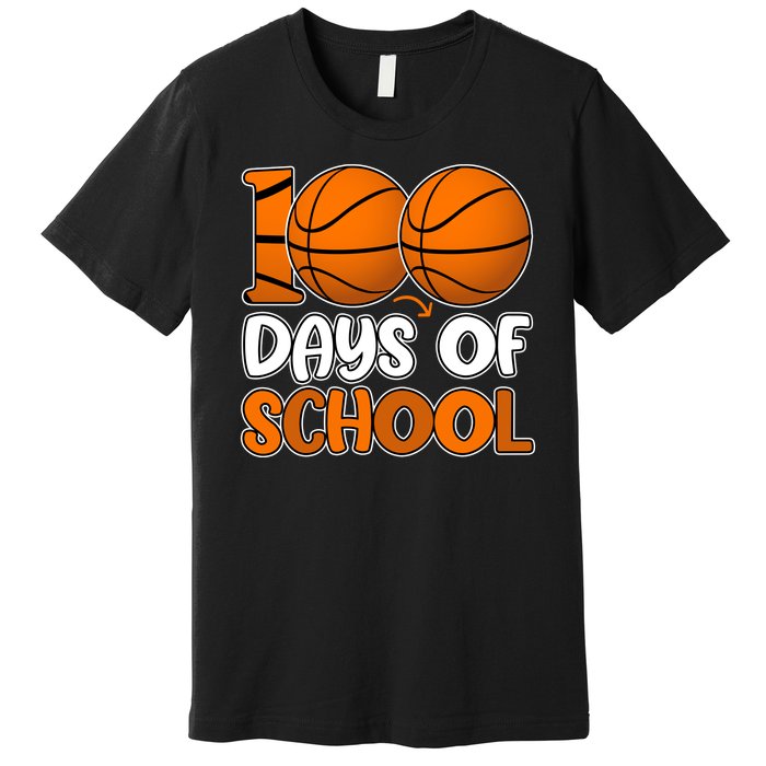 100 Days Of School Basketball Fan Cute Premium T-Shirt