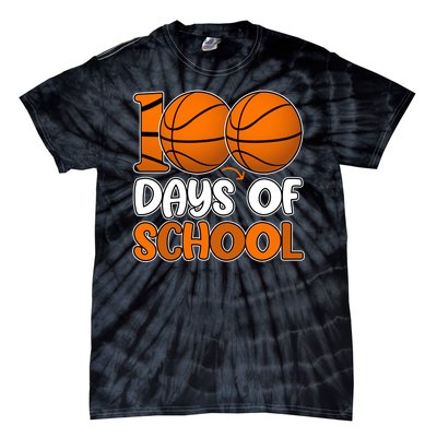 100 Days Of School Basketball Fan Cute Tie-Dye T-Shirt