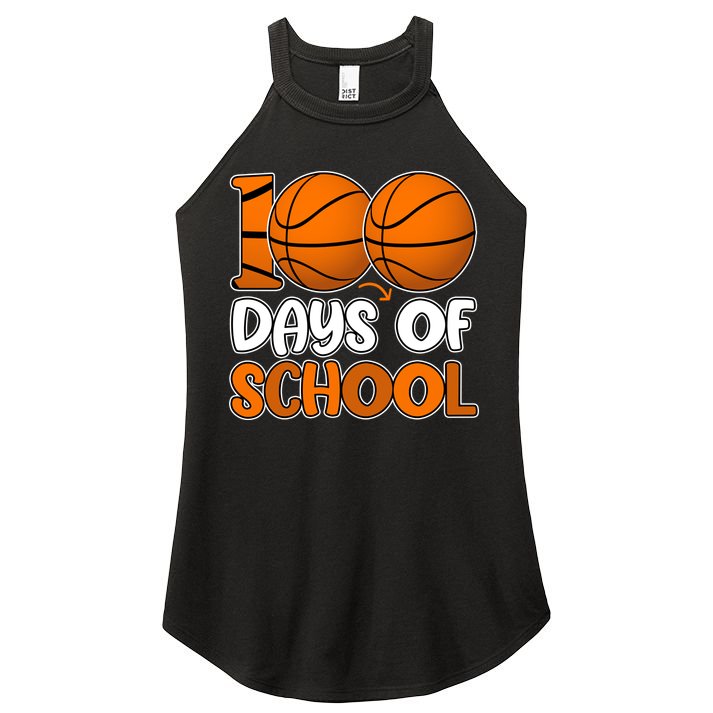 100 Days Of School Basketball Fan Cute Women's Perfect Tri Rocker Tank