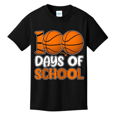 100 Days Of School Basketball Fan Cute Kids T-Shirt