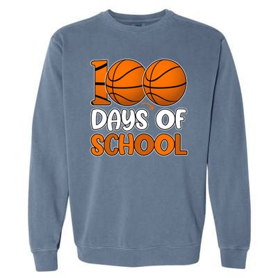 100 Days Of School Basketball Fan Cute Garment-Dyed Sweatshirt